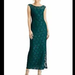 CONNECTED APPAREL Floral Lace/Sequin Gown Size: 14P